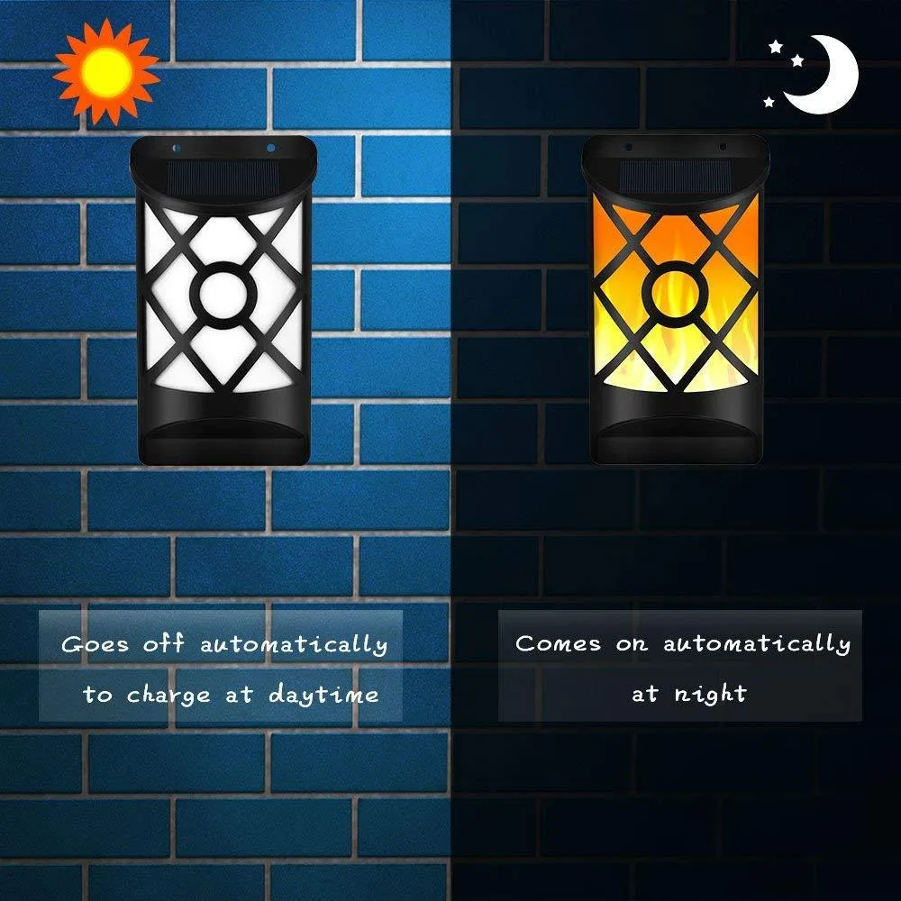 2PCS  Solar Flame Lamps Outdoor LED Light Waterproof IP65 Lamp for Fence Patio Yard Garden Fence Decorations 2025 Lighting