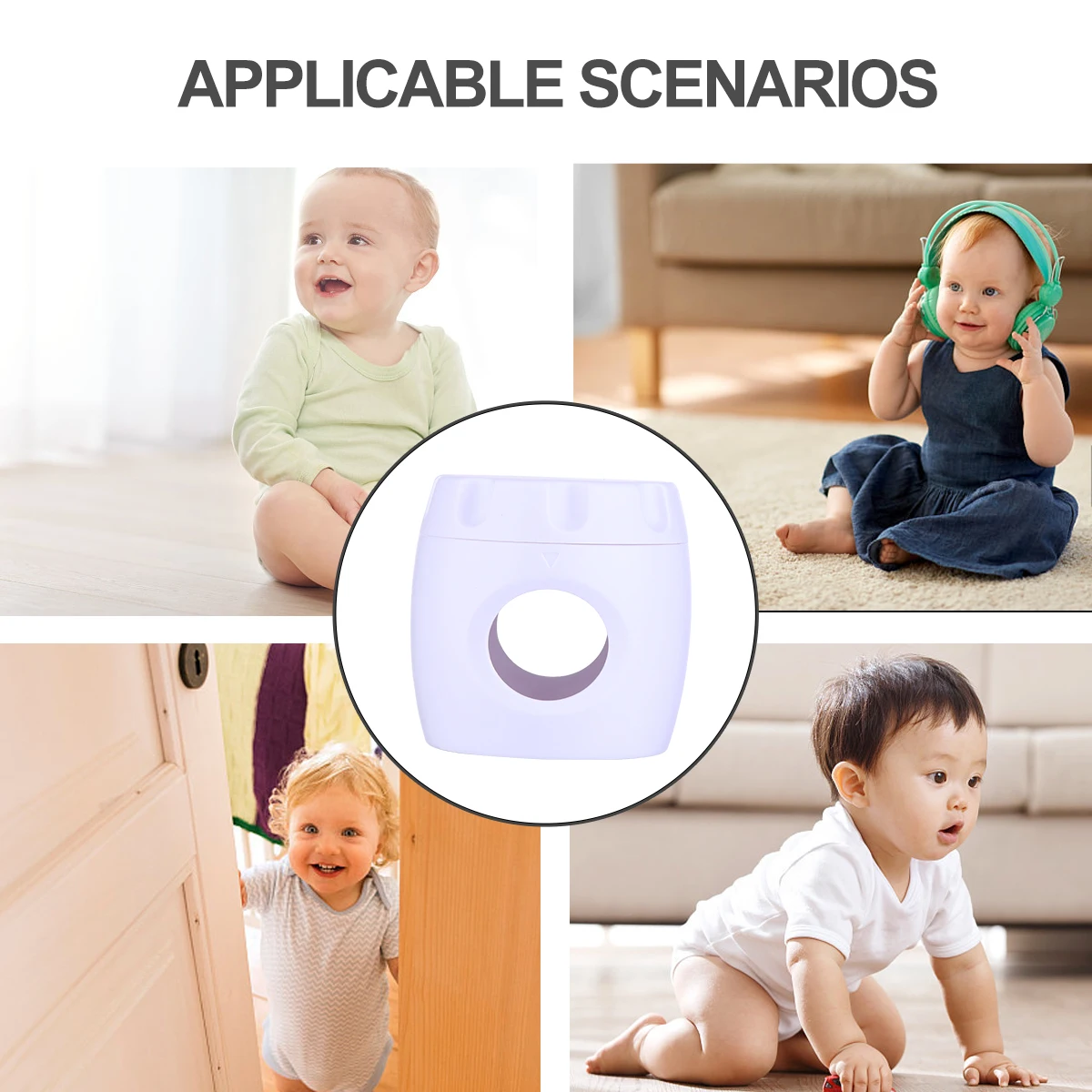 4 Pcs Explosion-proof Door Lock Knob Childproof Front Abs Material Cover