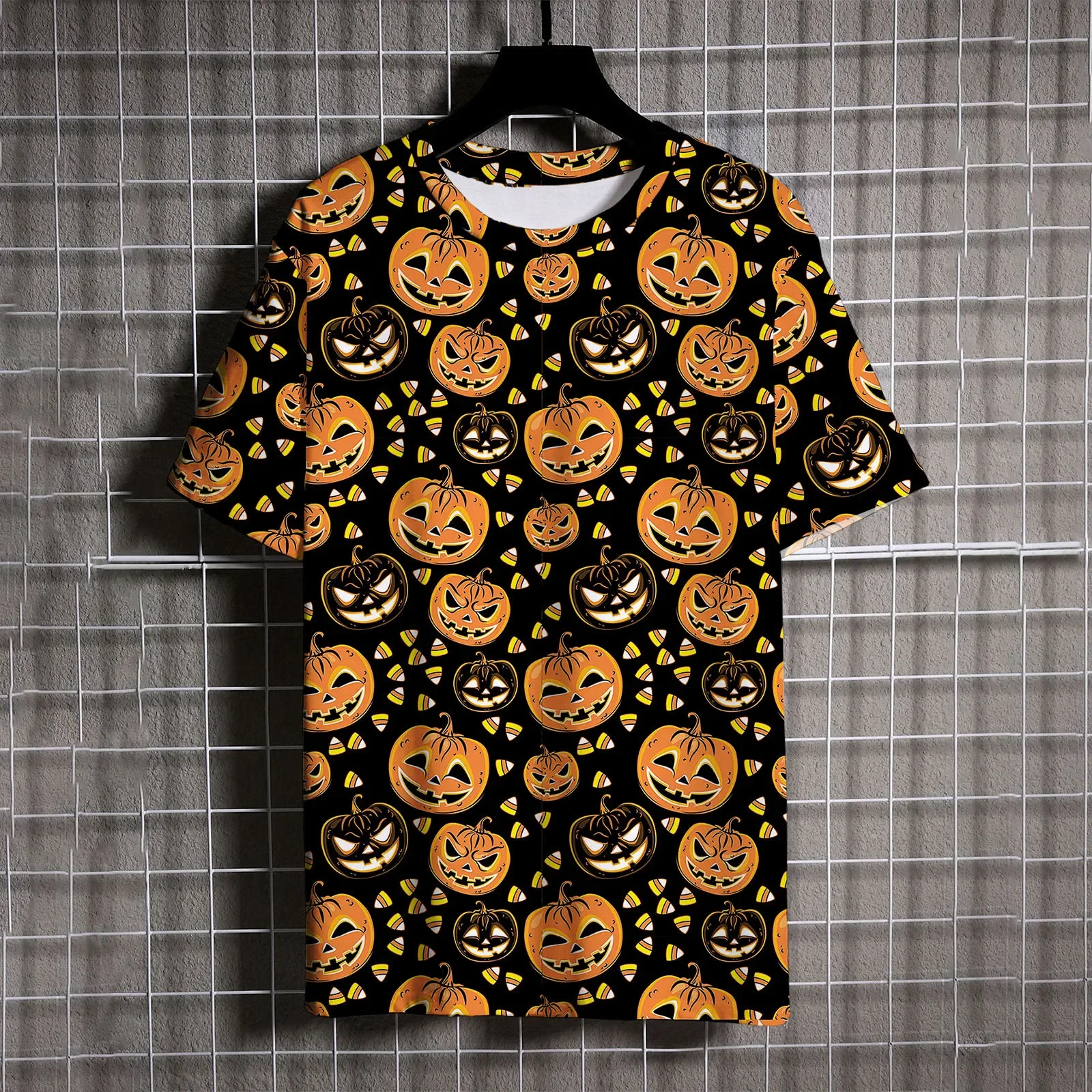 Funny 3D Pumpkin Print Men's T-Shirts Casual O-neck Loose Short Sleeve Tops Fashion Comfortable Tees Halloween Cosplay Clothing