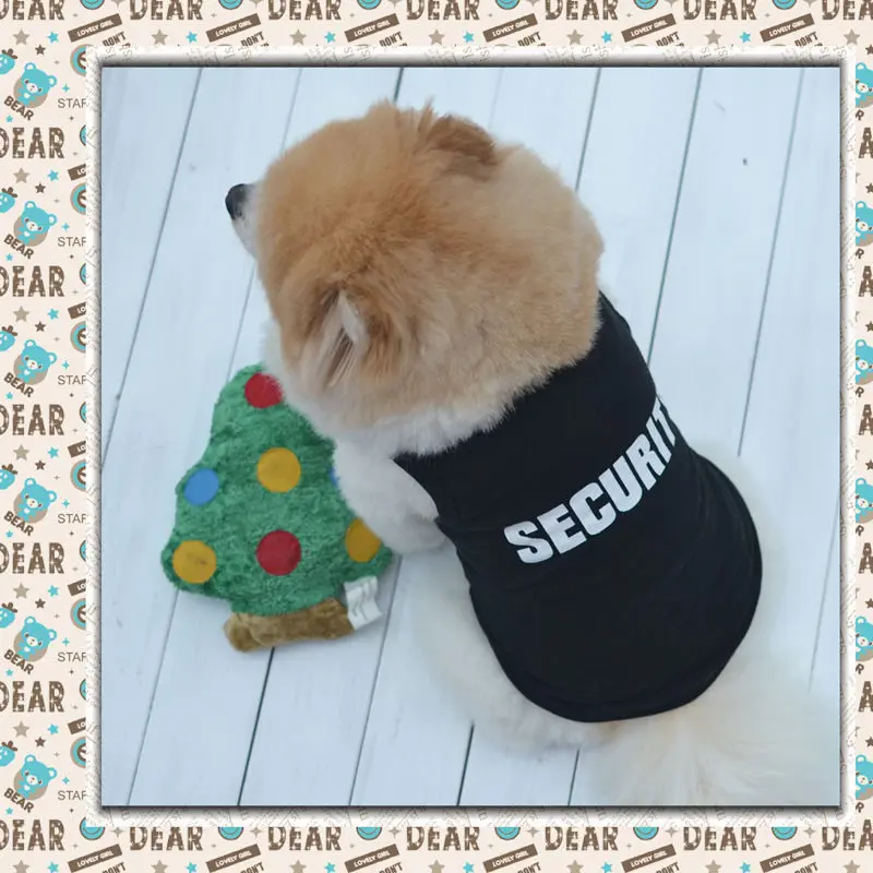 Police Suit Cosplay Dog Clothes Black Elastic Vest Puppy T-Shirt Coat Accessories Apparel Costumes Pet Clothes for Dogs Cats