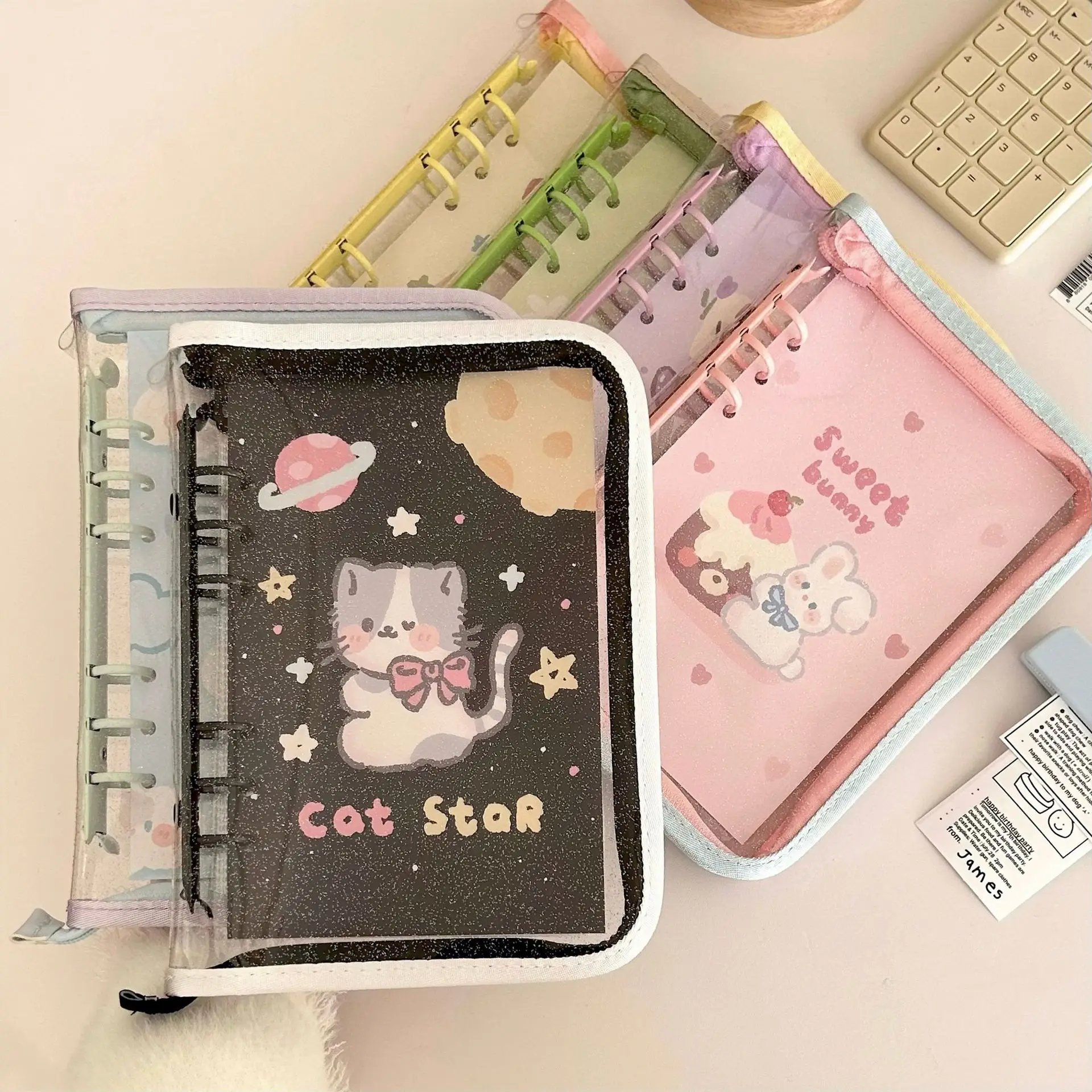 A6 Pvc Zipper Cover Cute Kpop Idol Card Album Photo Storage Book Binder Photocards Collect Book Journal Cover School Stationery