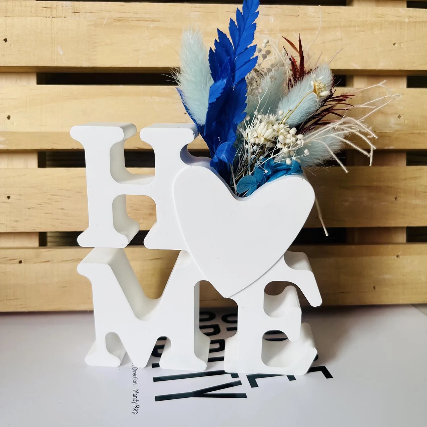 Neue Form Valentinstag Brief Blume Vase Dekoration Silikon Form HAUSE Brief Herz Ornament Dekoration Gips Tropf Formen – Detail 4