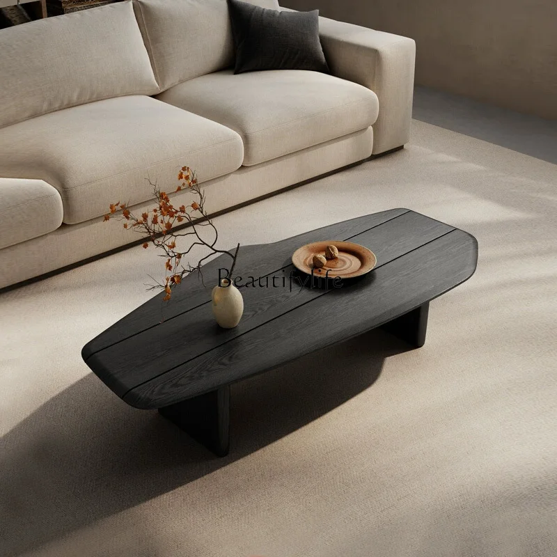 

Wabi Sand wind solid wood coffee table living room Italian minimalist special-shaped medieval coffee table