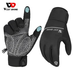 WEST BIKING Bike Gloves Thicken Warm Touch Screen Men Women Cycling Winter Gloves Sport Running Ski MTB Bike Motorcycle Gloves