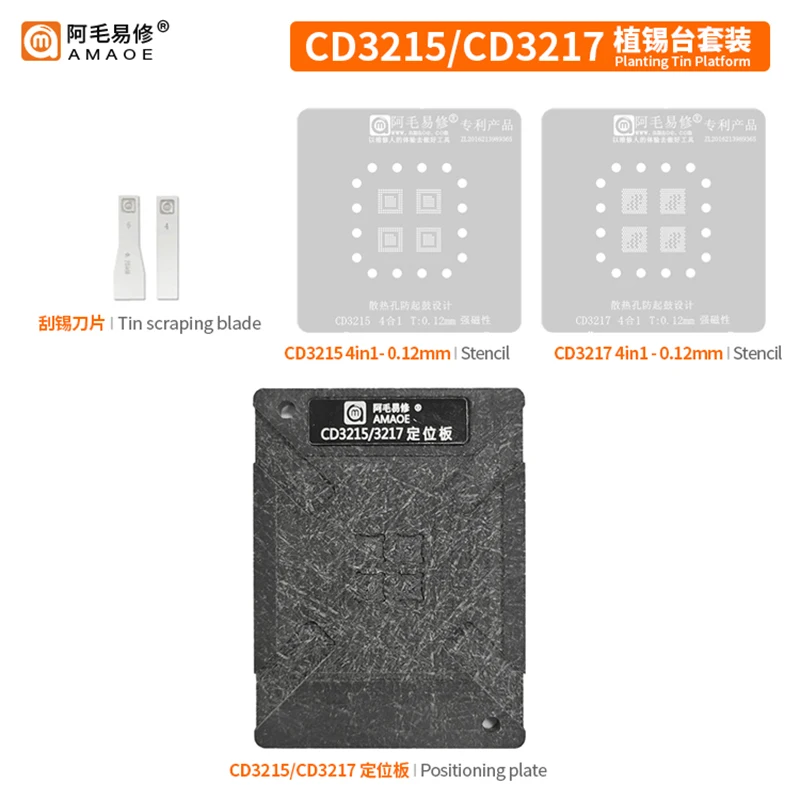 CD3215 CD3217 CD3215C00 CD3215C00Z CD3217B12 TPS65982 BGA Reballing 4in1 stencil for Mac pro A2159 A1989 A1990 A1708 A1706