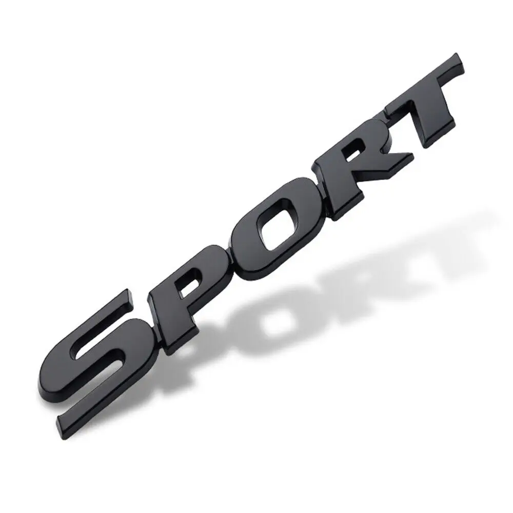 

Black Sport Badge Car SUV Trunk Door Tailgate Emblem Accessories Universal Car Gadget Stickers