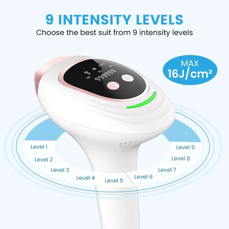 Ice‑Cooling Painless IPL Hair Remover, Household Full‑Body Epilator for Face, Underarm and Bikini Area for Men Women