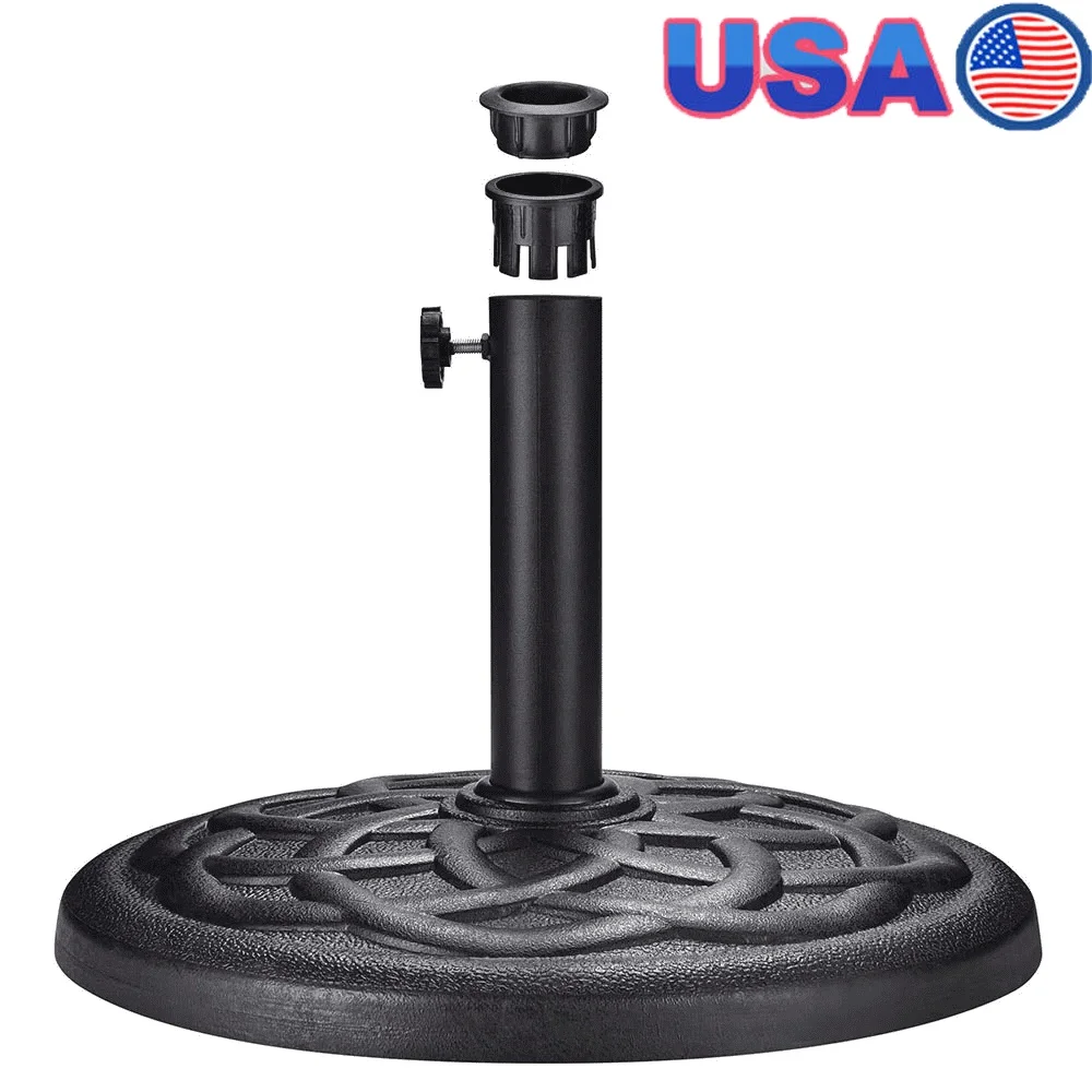 

Подставка для зонта на открытом воздухе, 20 фунтов, круглый держатель, 8 футов, 9 футов, 10 футов, зонты с выгравированной поверхностью и прочным полимерным материалом