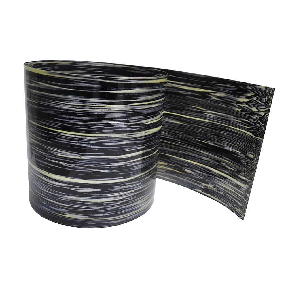 2Pcs Celluloid Sheet Drum Wrap Musical Instrument Deco Black Beige Wood Grain 10x60\'\' and 16x60\'\'