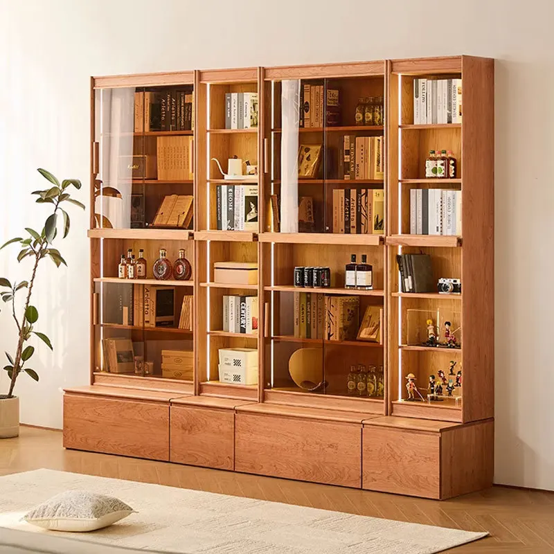 カスタマイズ可能な北欧コンビネーション本棚モダンでシンプルなリビングルームフルウォールカードシート本棚収納キャビネット