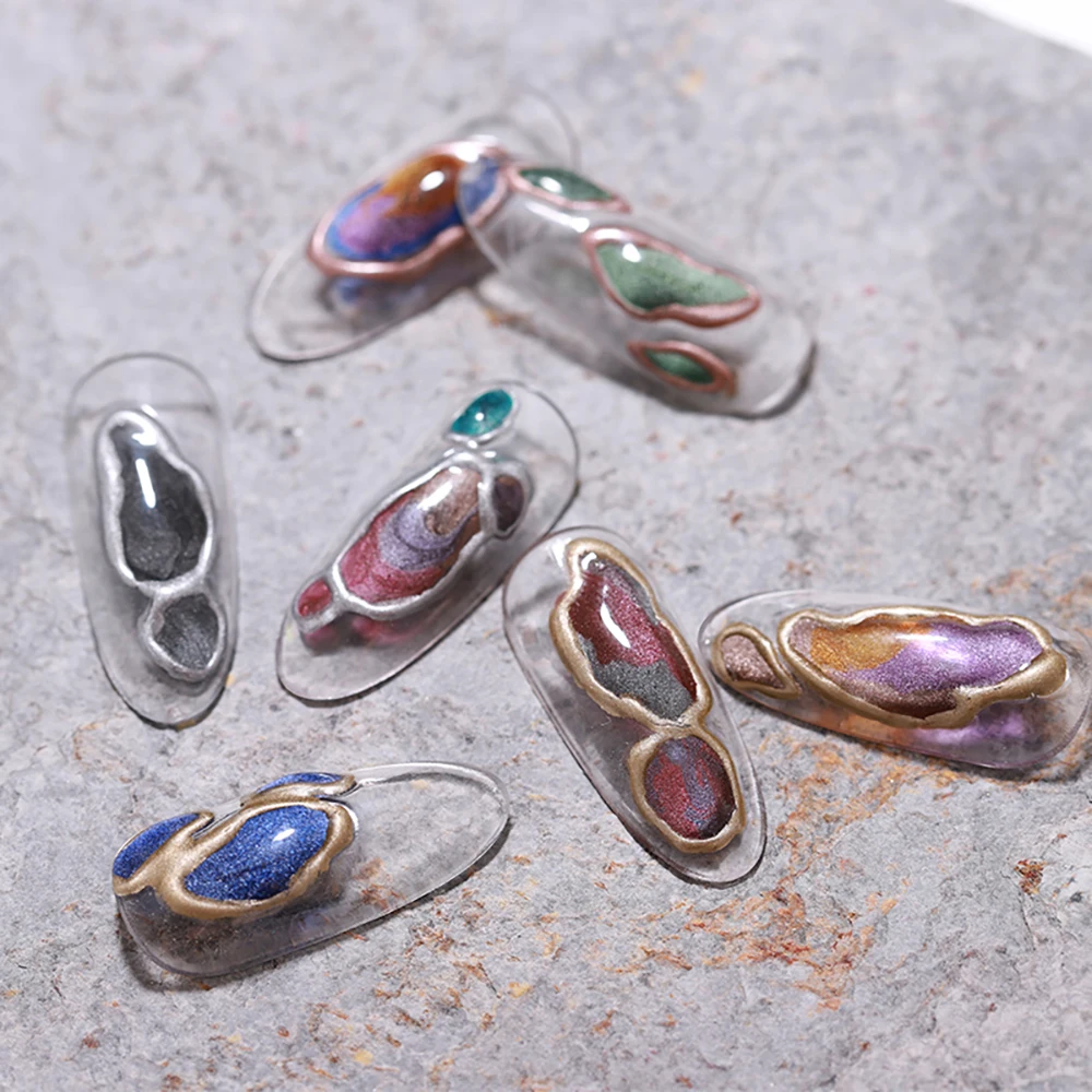 Vendeeni TPO HEMA الحرة اللوحة المعدنية هلام طلاء الأظافر ارتفع الذهب الفضة الأشعة فوق البنفسجية نقع قبالة هلام الورنيش رسم خط بريق هلام ورنيش