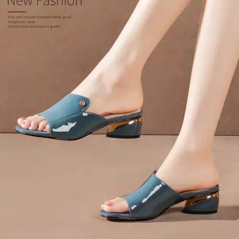 Sexy Sandals For Women Pu Soft Leather Flipflop Summer Fashion Heels Slides Shoes For Girls Comfortable Sandals Woman