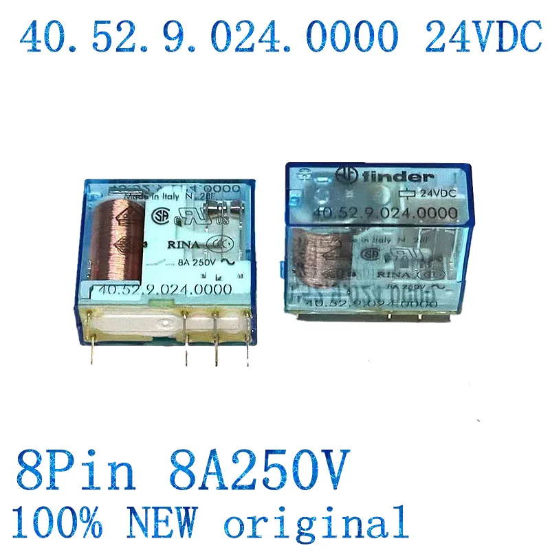 40.52.9.024.0000, Finder Relay, 24VDC 8PIN 8A250V, 100% New