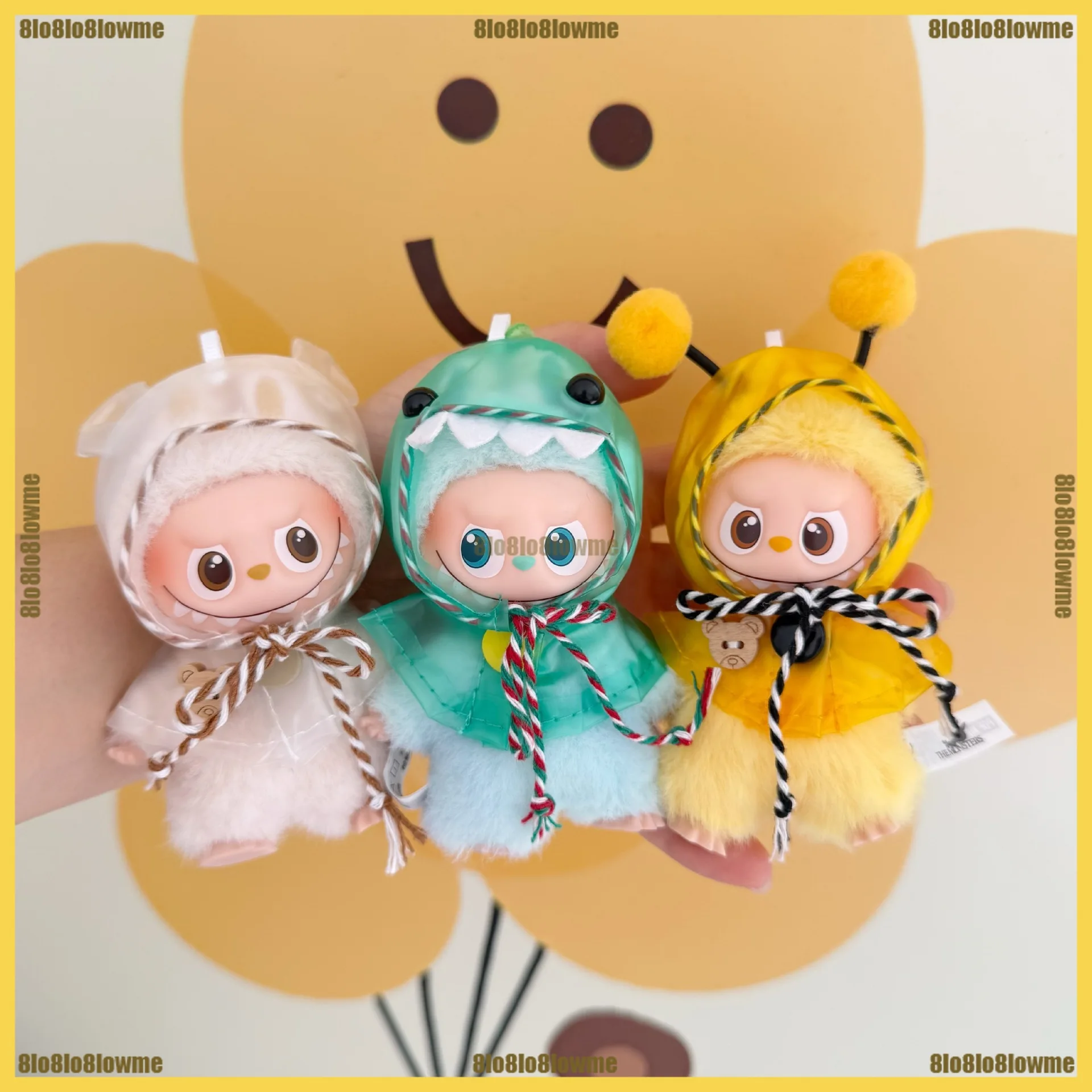 

For Labubu 4.0 Clothes Cute Colorful Transparent Raincoat Dinosaur Bee Poncho Mini Plush Doll Clothing Fashion Doll Accessories