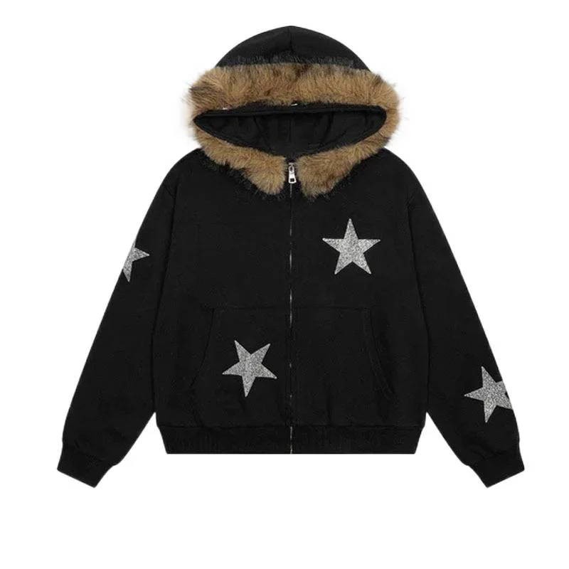 Damska bluza sportowa z kapturem na jesień i zimę 2025, styl Y2K, moda amerykańska, bluza z kapturem w stylu high street, kurtka w stylu BF.