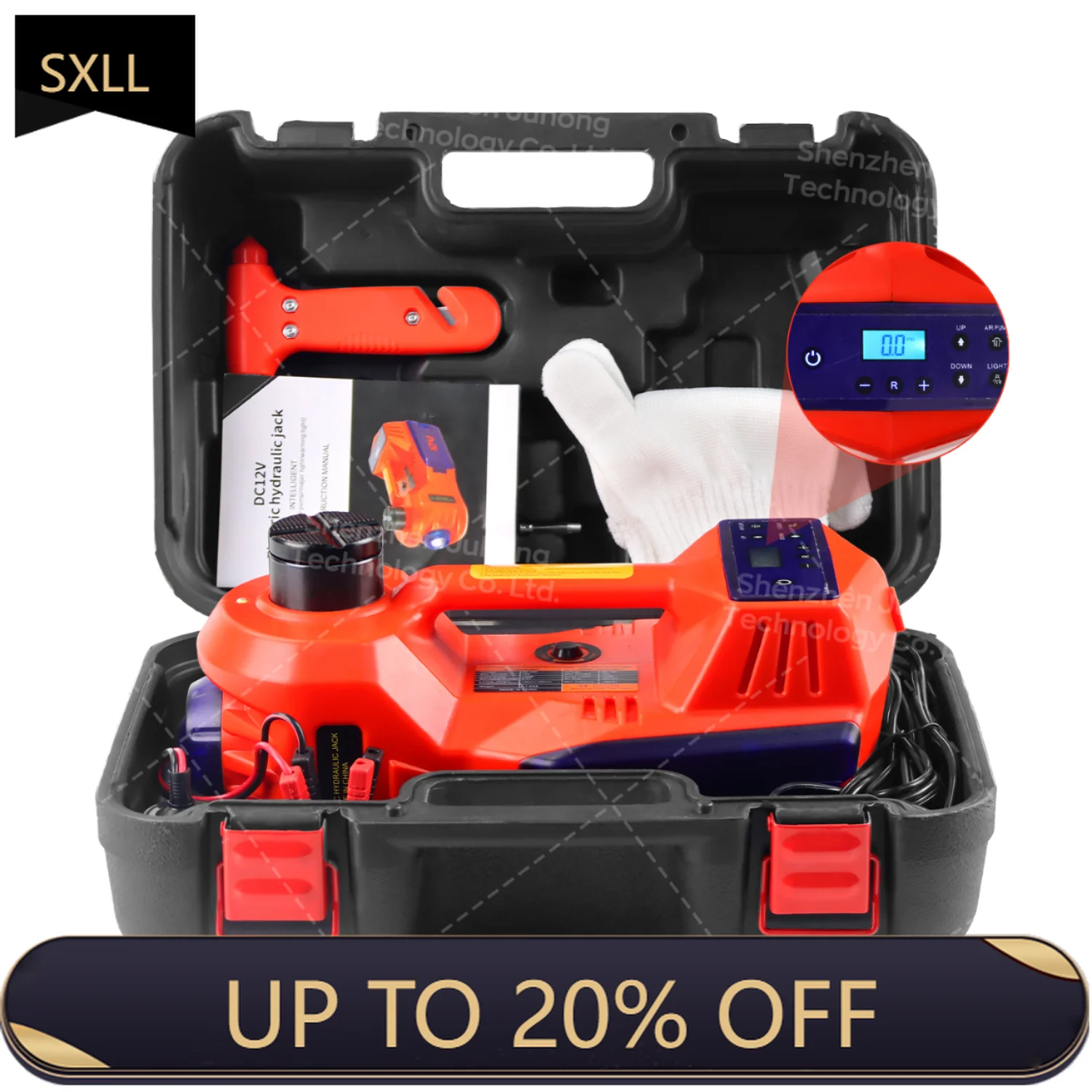 

SXLL Factory direct supply hydraulic car jack 3 in 1 electric car jack 5 tons 12v kit car jack set with wrench set