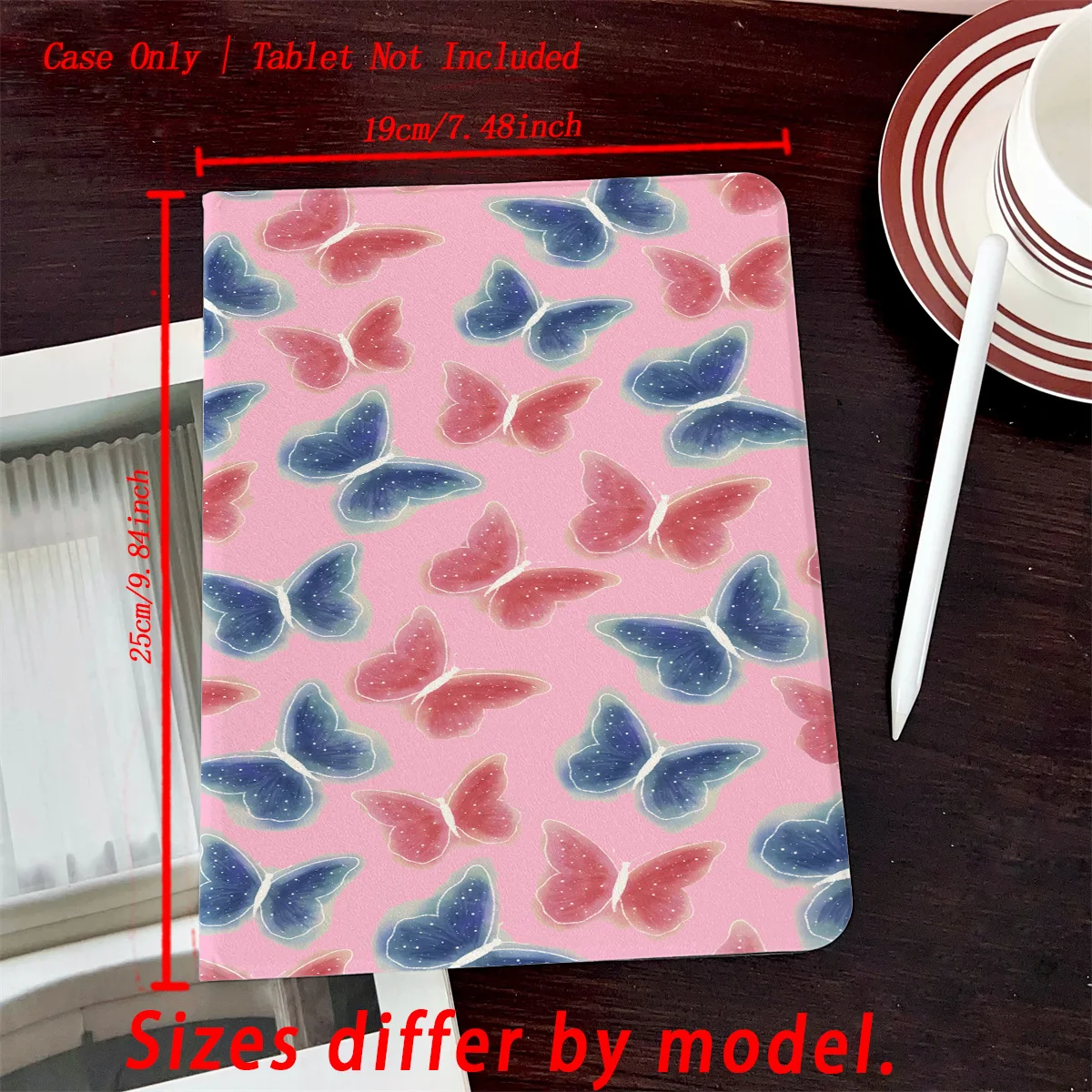 Butterfly Printed iPad Case with Pen Slot - Simple Fresh Style Book Design for Pro/Air 5 4/iPad 10/Mini 5