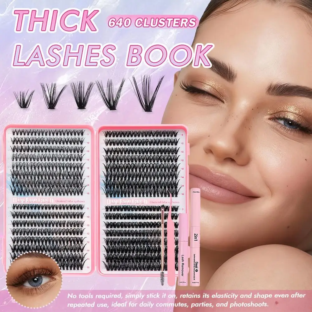 ชุดต่อขนตาแบบหนา 9-16 มม. แบบหนา 30-60D ขนตาธรรมชาติ งอนสวย พร้อมกาวติดขนตา อุปกรณ์ต่อขนตา