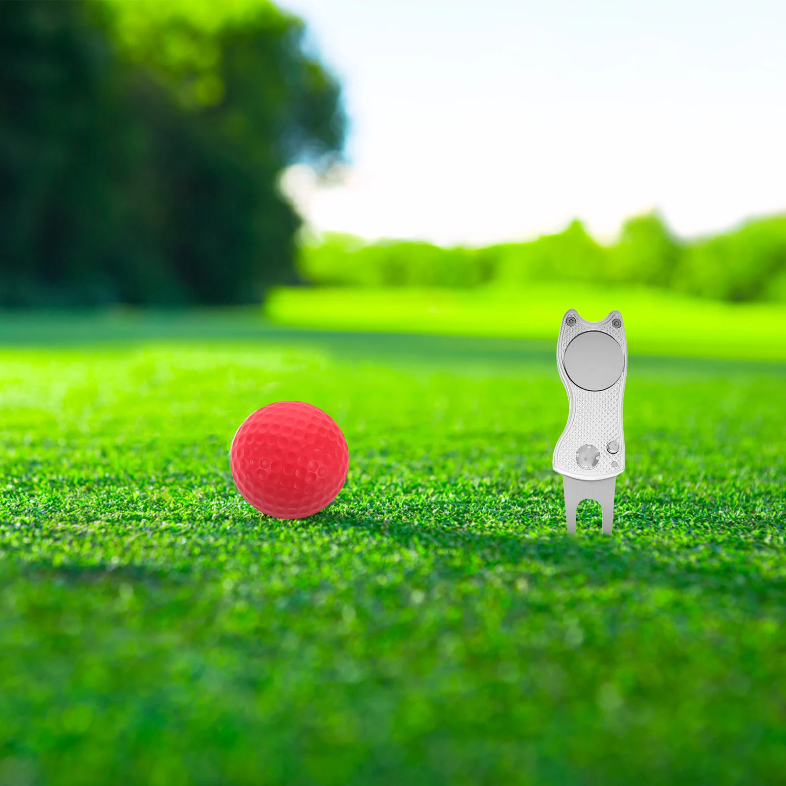 

Golf Fork Foldable Divot Repair Tool Stainless Steel Training Aluminum Alloy Ball Mark