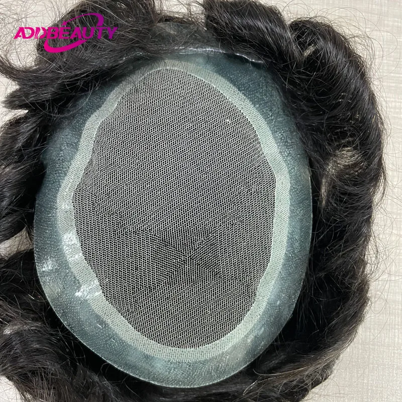 

Australia Toupee Swiss Lace PU Wigs for Men Indian Remy Human Hair Wigs Invisible Capillary Prosthesis Natural Human Hair System