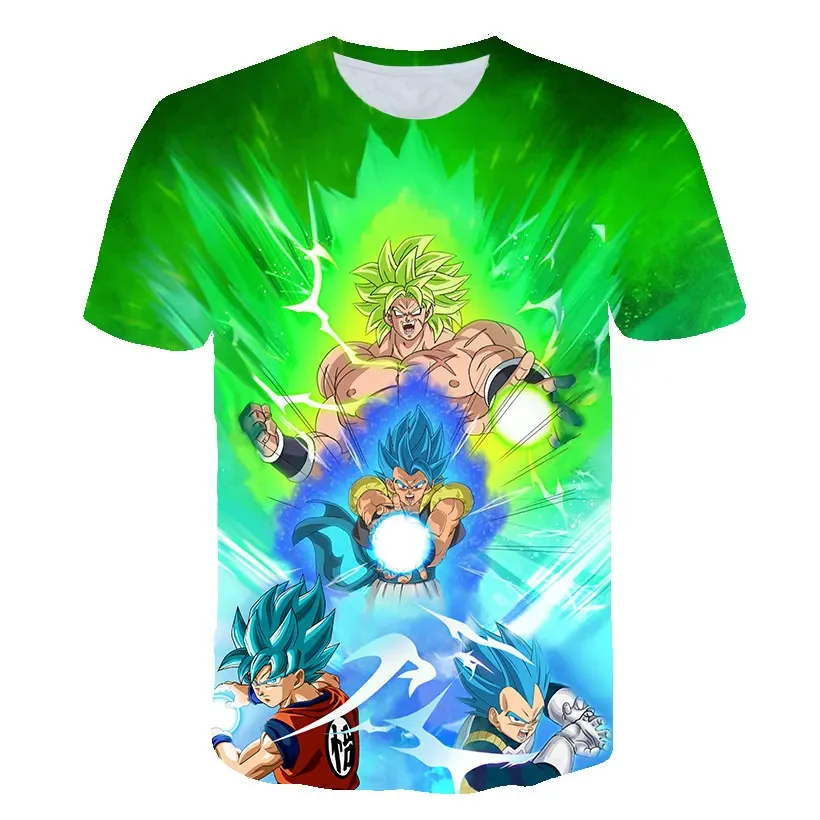 Spidermanes Anime Figures Son Goku Super Saiyan 3d Print T Shirts Boy Kids Clothes Short Sleeve T-shirt Kids Cool Casual Top