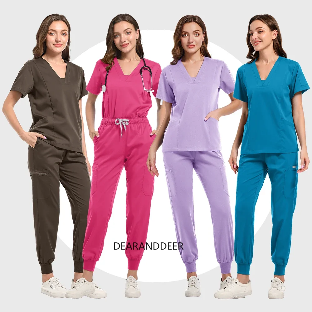 High-quality slim-fit medical women's matte set care accessories hospital surgical gown dental clinic beauty salon work uniform