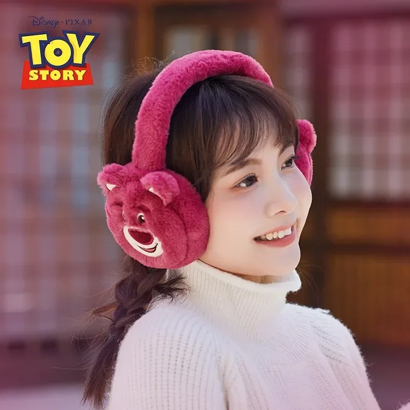 Disney Lotso Mittens Ear Warmer Winter Anime Earmuffs Outdoor Protection Cap Girls Hats Bucket Hat Anti-freezing Ear Muffs Gifts