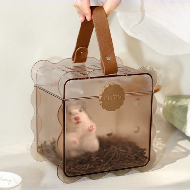 

Take Out Hamster Cage Handheld Indoor Breathable Golden Hamster Cage Portable Anti-escape Small Pets House Hamsters Hideout