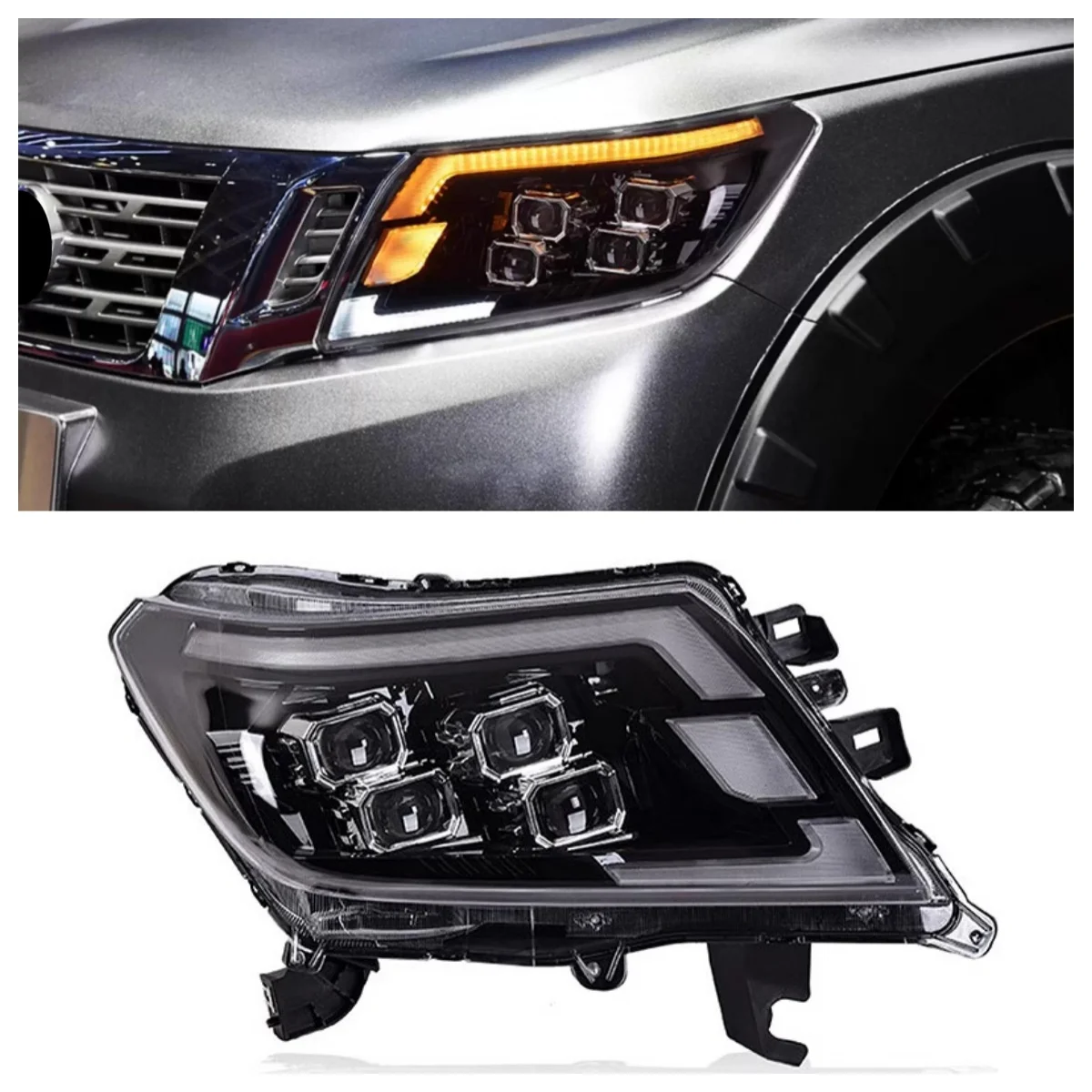 

Car LED Front Headlight for Nissan Navara NP300 2014-2022 Modified Daytime Running Light DRL Turn Signal