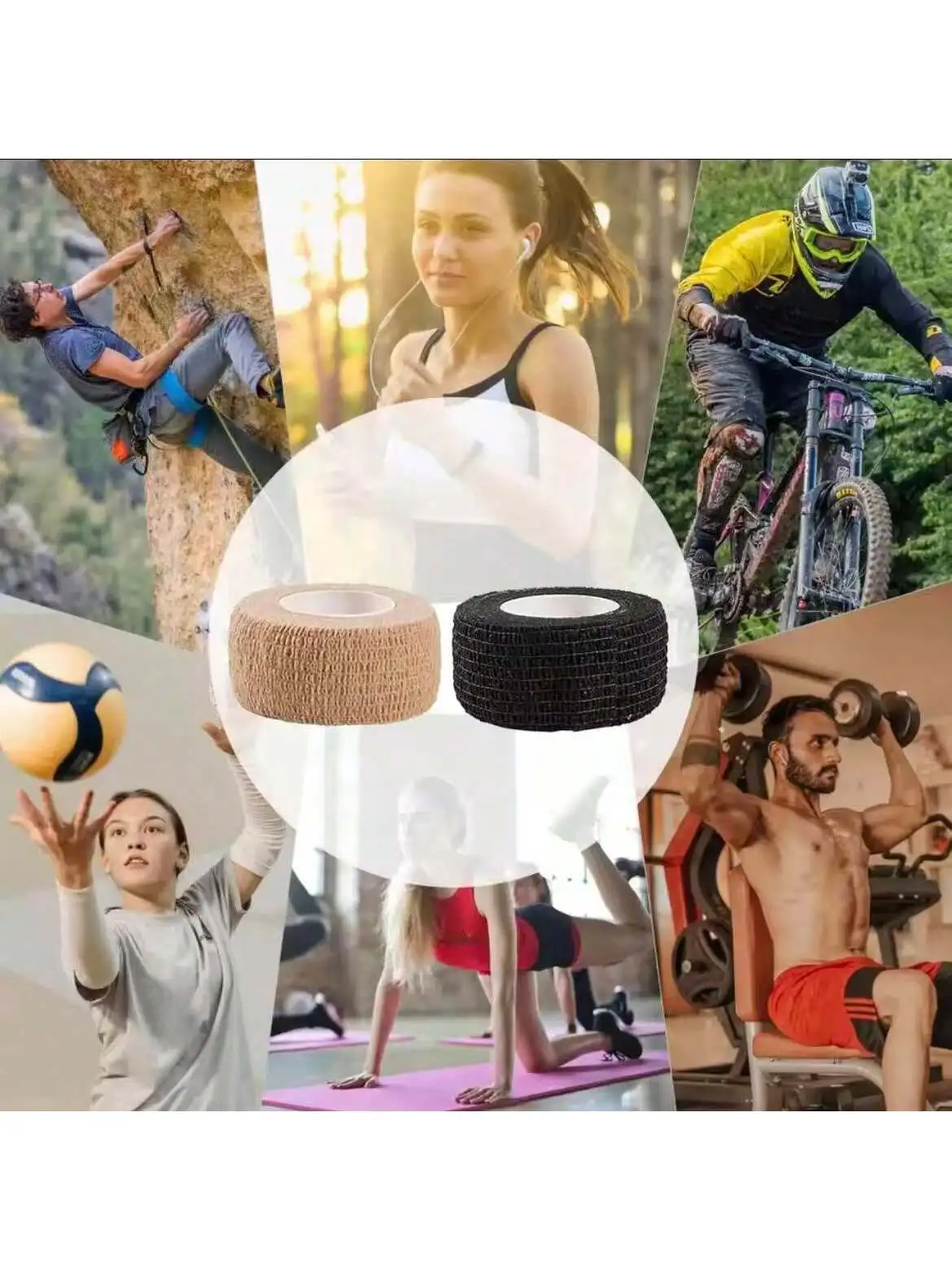 

10 Rolls Athletic Wrap Tape Self Adhesive Elastic Bandage Elastoplast Sports Protector Knee Finger Shoulder Tattoo Accessories