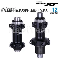 Grupo de bujes SHIMANO DEORE XT M8110 Buje delantero 100/110x15 mm y eje trasero FREEHUB 142/148x12 mm E-THRU - Radios rectos 12 velocidades