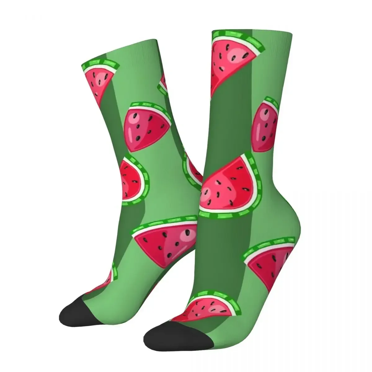 Watermelon Green Socks Harajuku Sweat Absorbing Stockings All Season Long Socks Accessories for Man's Woman's Birthday Present