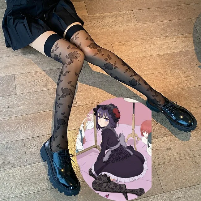 Anime  My Dress-Up Darling Marin Kitagawa Cosplay Long Socks Women Sexy Black Over Knee Thigh High Stockings Girls