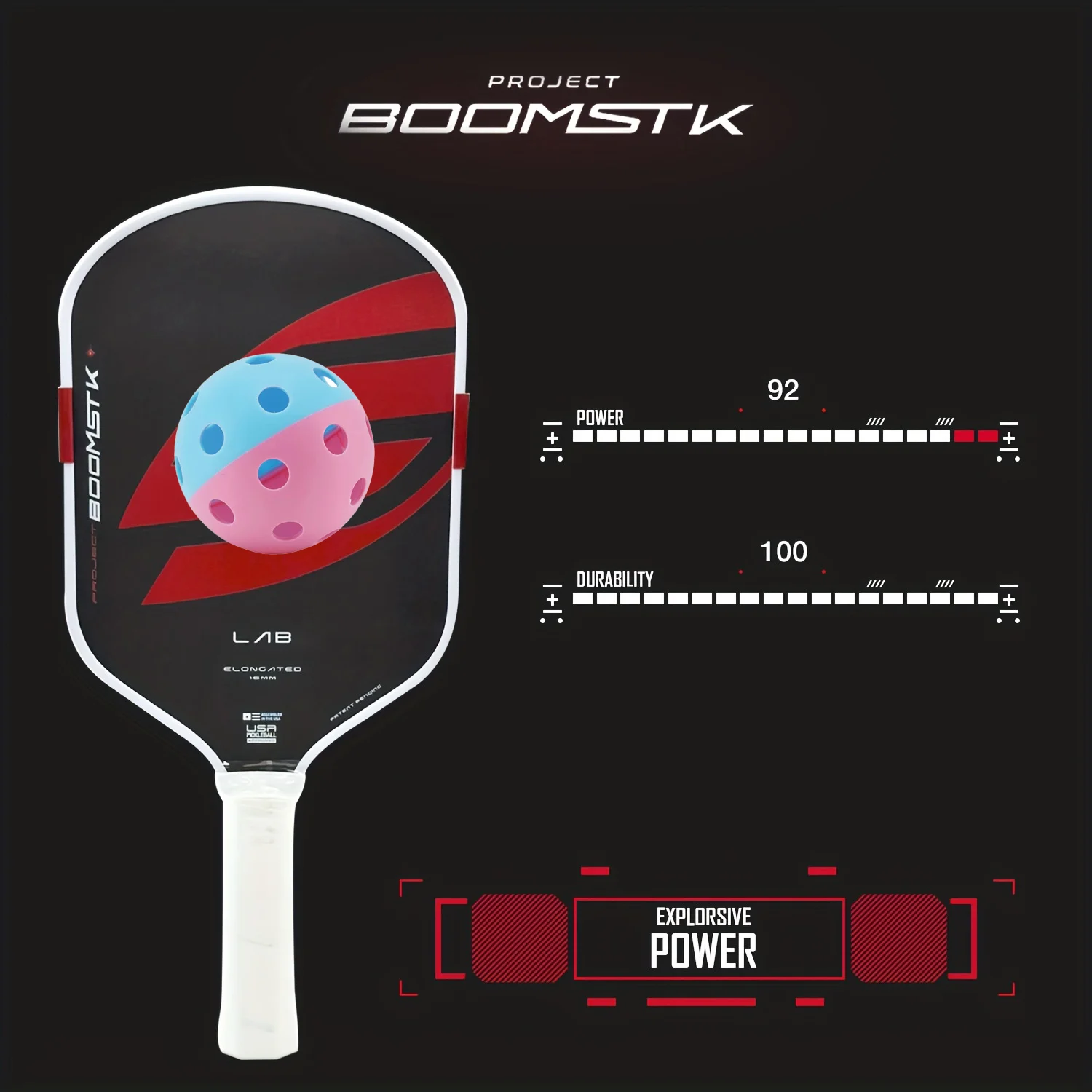 

Boomstik clone widebody Elongated EVA Power Surrounding Foam Epp Core Carbon Fiber Pickleball Paddle