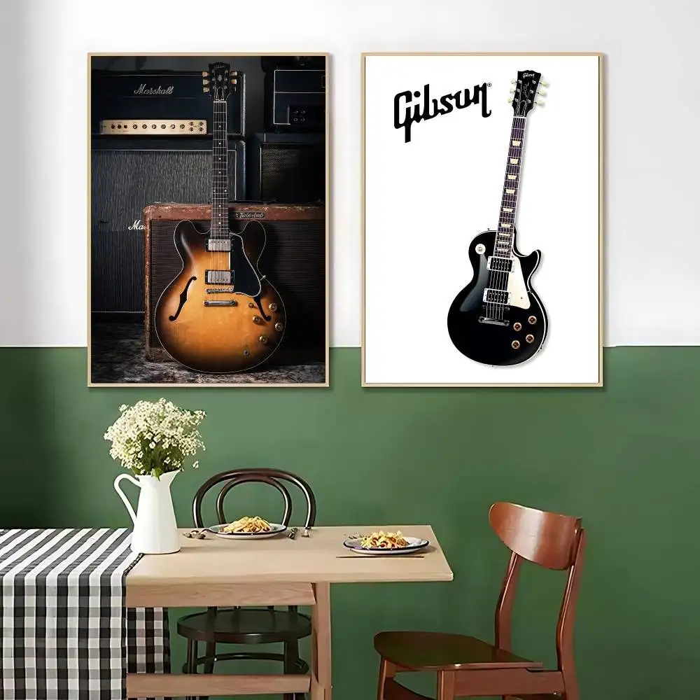 Gibson Self-adhesive Art Poster HD Art Sticky Wall Waterproof Home Living Room Bedroom Bar Aesthetic Decoration
