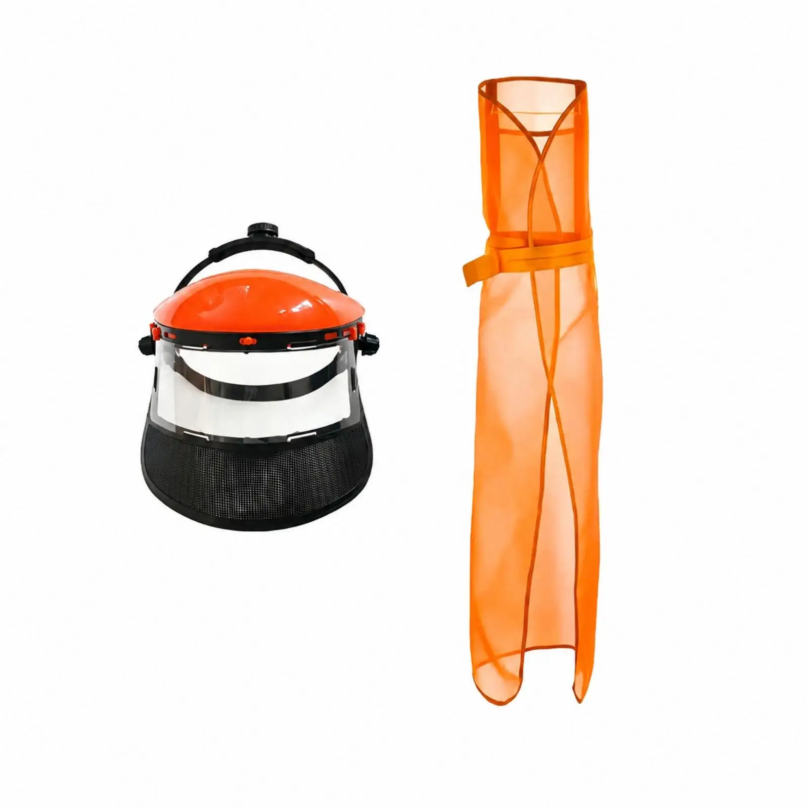Safeguarding Apron with Helmet Lightweight Lawn Mowing Safeguarding Apron Breathable Face Protect Helmet for Landscapers,