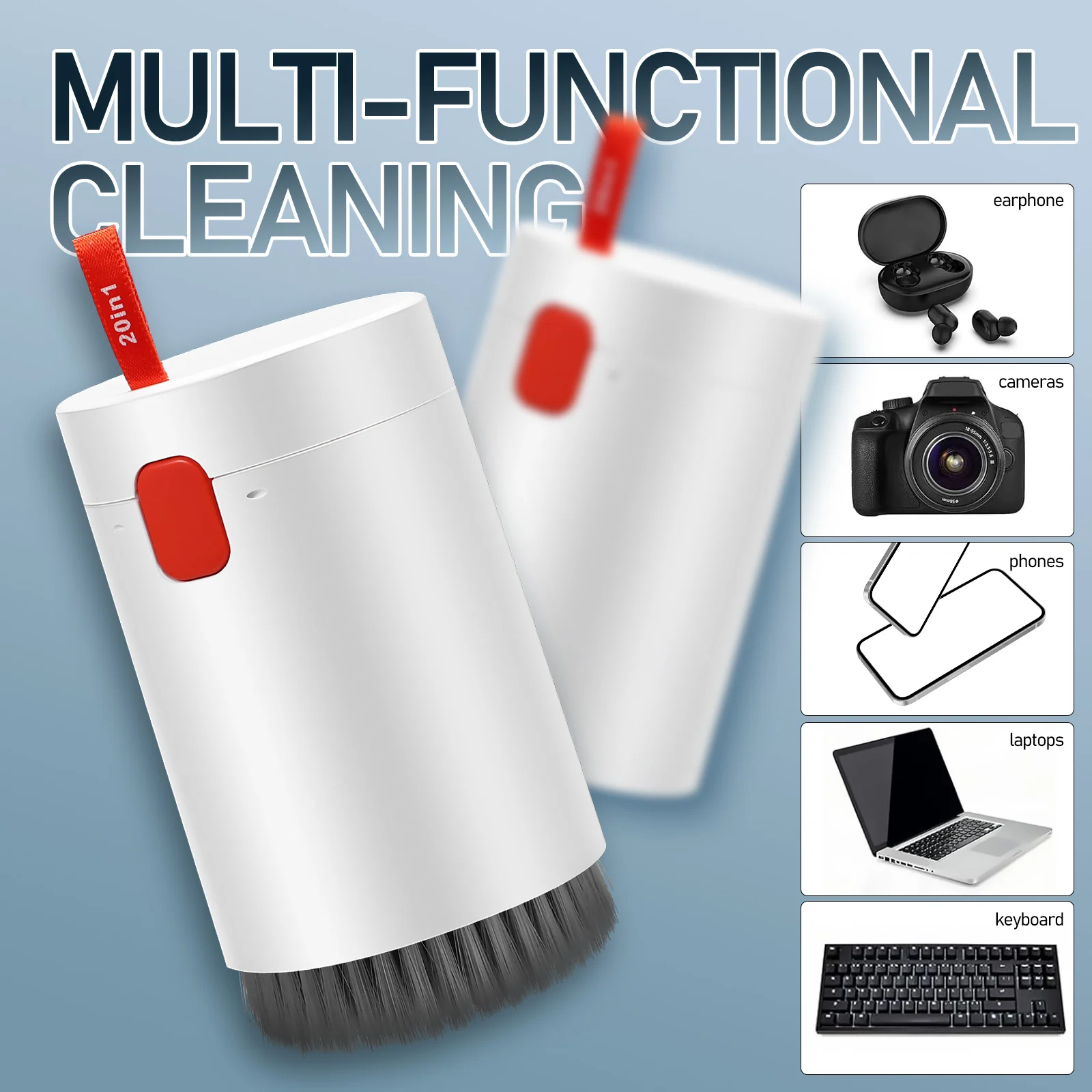 

20 in 1 Cleaning Kit for Camera Phone Laptop Keyboard Cleaner Set Brushes Safe Storage Practical Tool