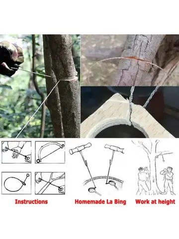 High-quality Multi-purpose Mini Pocket Wire Saw Stainless Steel Wire Saw Orange Outdoor Camping Emergency Survival Gear Tools