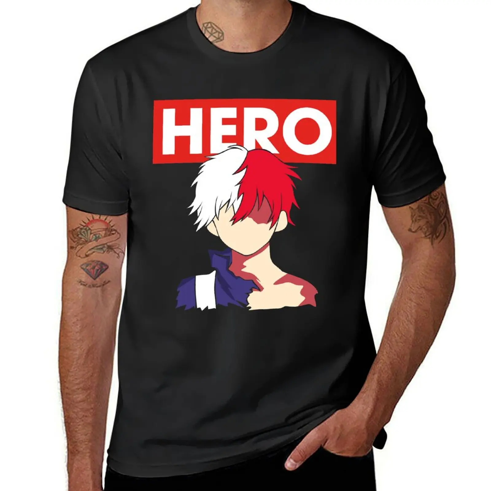 Shouto hero T-Shirt boys whites plain oversizeds plus size tops mens white t shirts