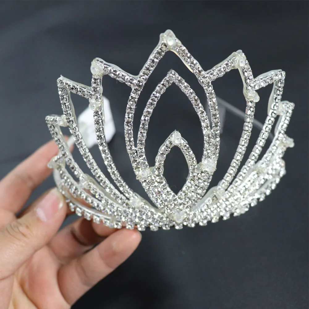 Big Baroque LED Tiara Women Crystal Floral Headdress Rhinestone Light Crowns Wedding Hair Accessories