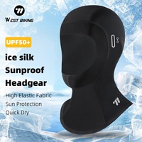 WEST BIKING Summer Cycling Mask Ice Silk Cooling Headgear UV Protection Breathable Full Face Mask Running Climbing Balaclava Cap