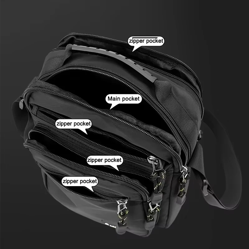 Herren-Umhängetasche, Camping, Wandern, lässig, leicht, Nylon-Umhängetasche für den täglichen Ausflug, Pendeln, kleine Outdoor-Sporthandtasche – Detail 4