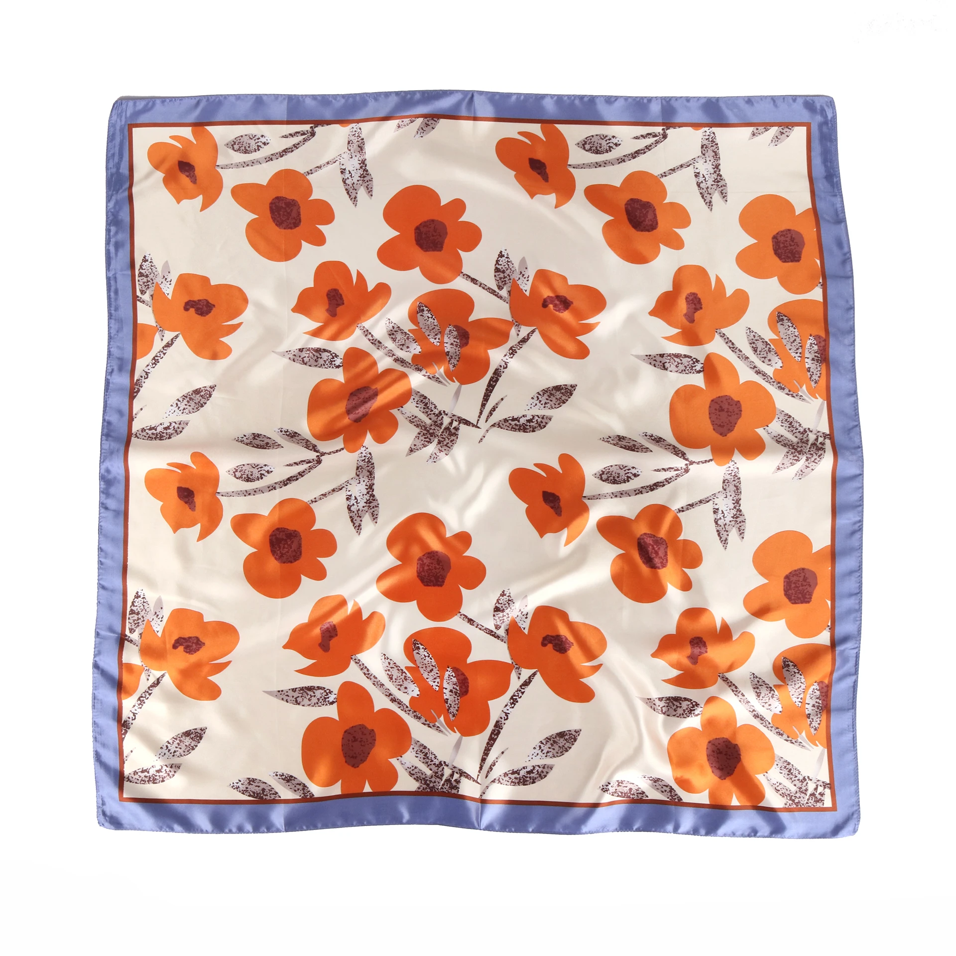 Foulard à imprimé floral pour femme, 90x90cm, écharpe de sauna, foulard pour le cou, cheveux, main, poignet, bandana, printemps