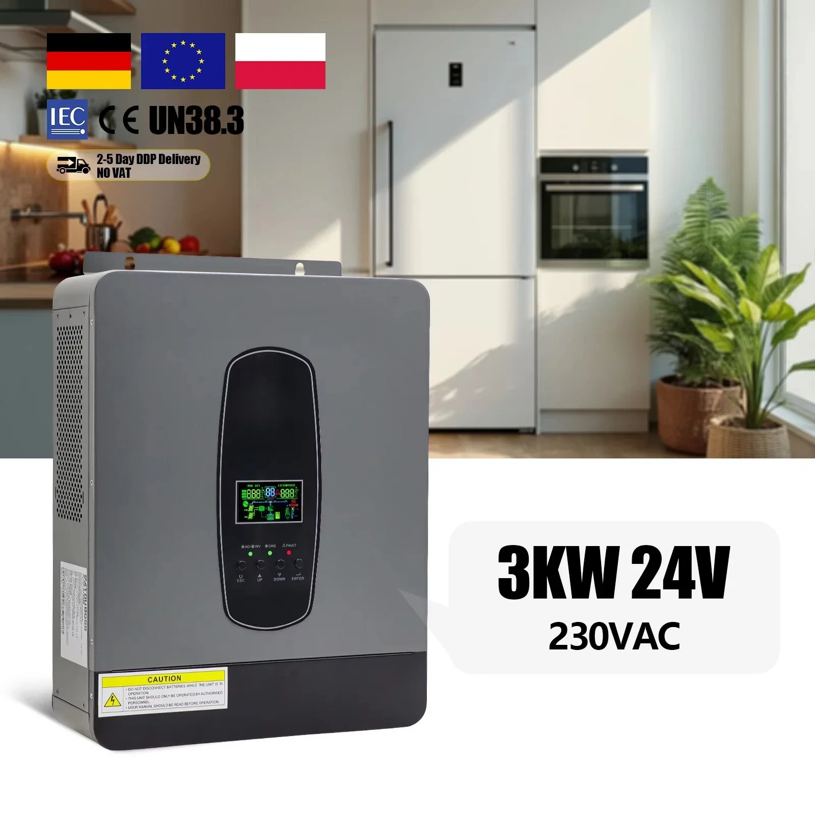 EU US Stock Overseas Certification 48V 24V 6KW 3KW Single Phase Solar Inverter Off-Grid Hybrid Hybrid Solar Inverter