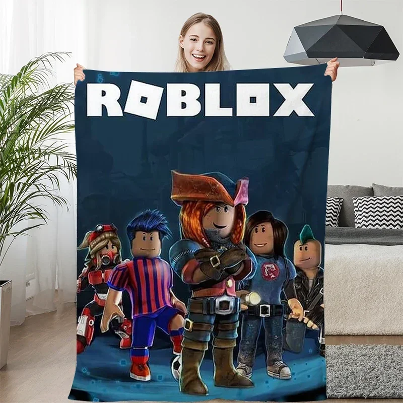 Digital Print Nap Blanket Sofa Winter A-Roblox Game Warm Bed Fleece Custom Fluffy Soft Blankets Microfiber Bedding King Size