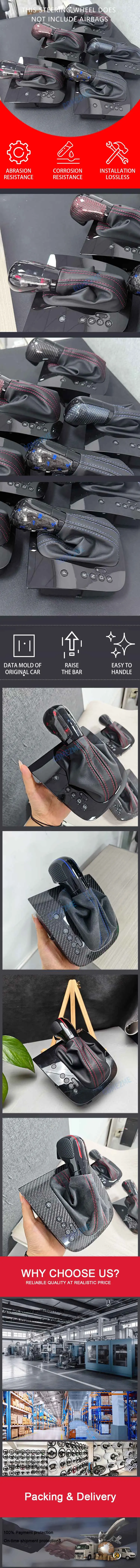 Echter Carbonfaser-DSG-Schaltknauf, passend für Volkswagen Golf 6 MK6 GTI GLI, Schalthebel-Handball mit Abdeckung für das Schaltpanel. – Detail 3