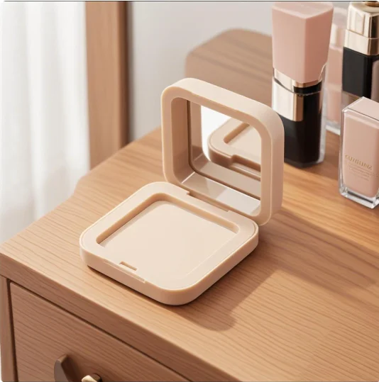 1Pcs Empty Cosmetic Blusher Compact Square Eyeshadow Case Magnetic Button Base With Mirror Palettes Container
