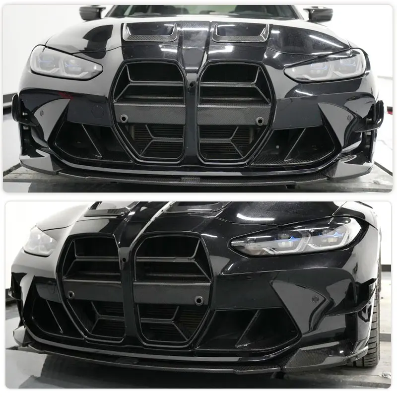 Car Front Bumper Grille for BMW G80 M3 G82 G83 M4 2021-2023 Racing Front Grill Grills Body Kit Without ACC Radar Dry Carbon