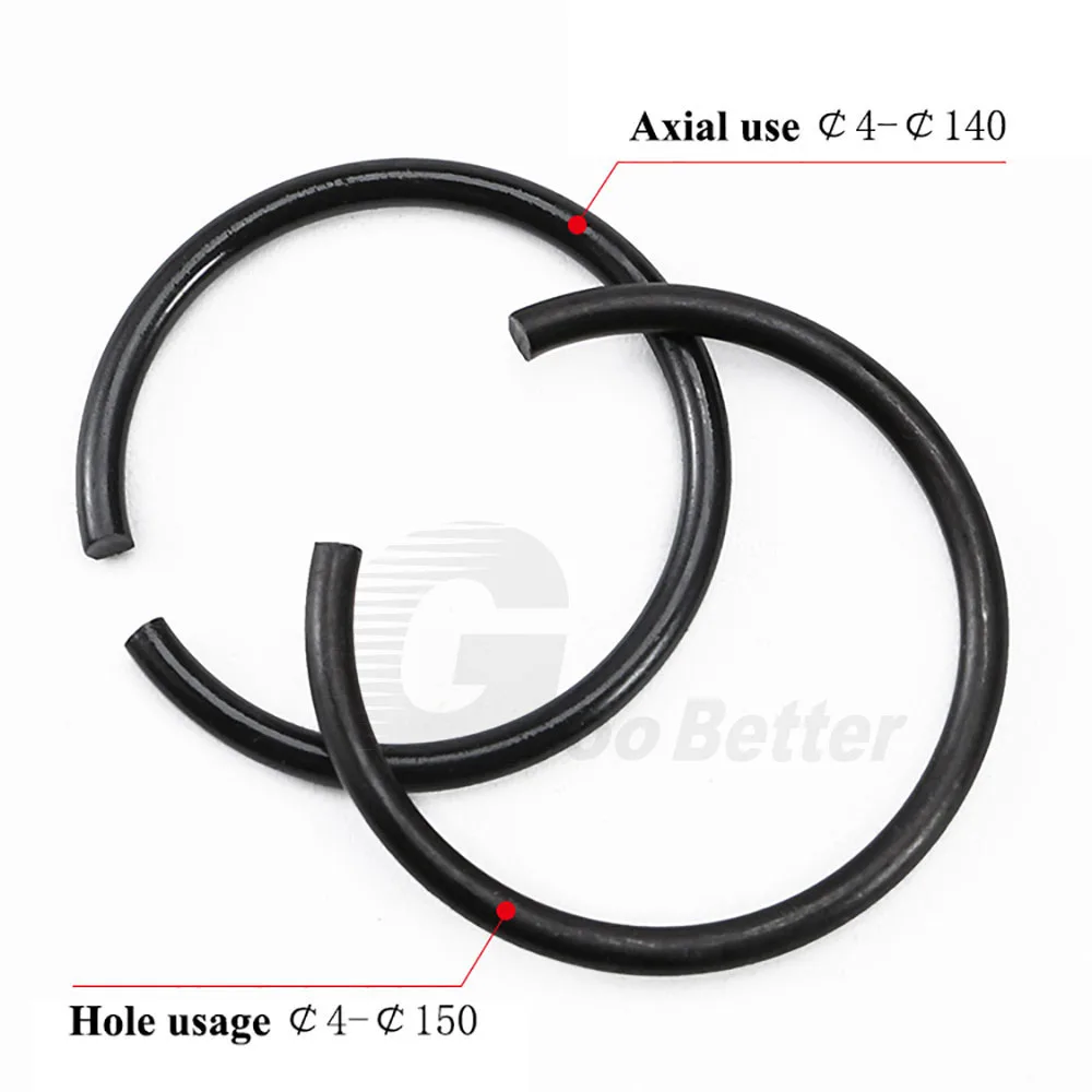 

1-200Pcs C-shaped Black Steel Wire Retaining Ring M4-M150 For Hole Snap Circlip Round Wire Snap Rings Roundwire Snap for Shaft