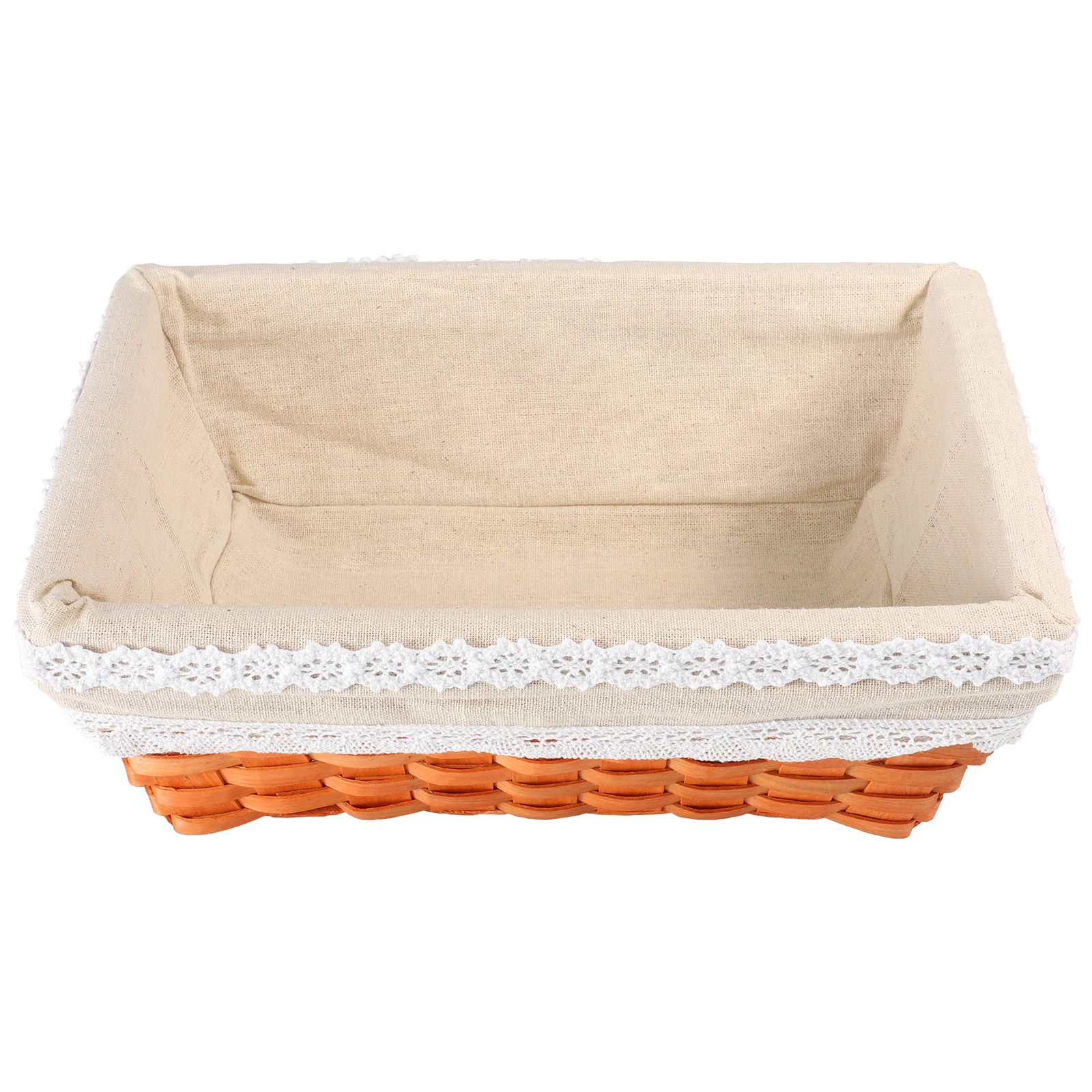 

Rattan Storage Basket Wicker Clothes Container Organizer Desk Decor Orange Cotton Bedroom Living Room Home Hotel